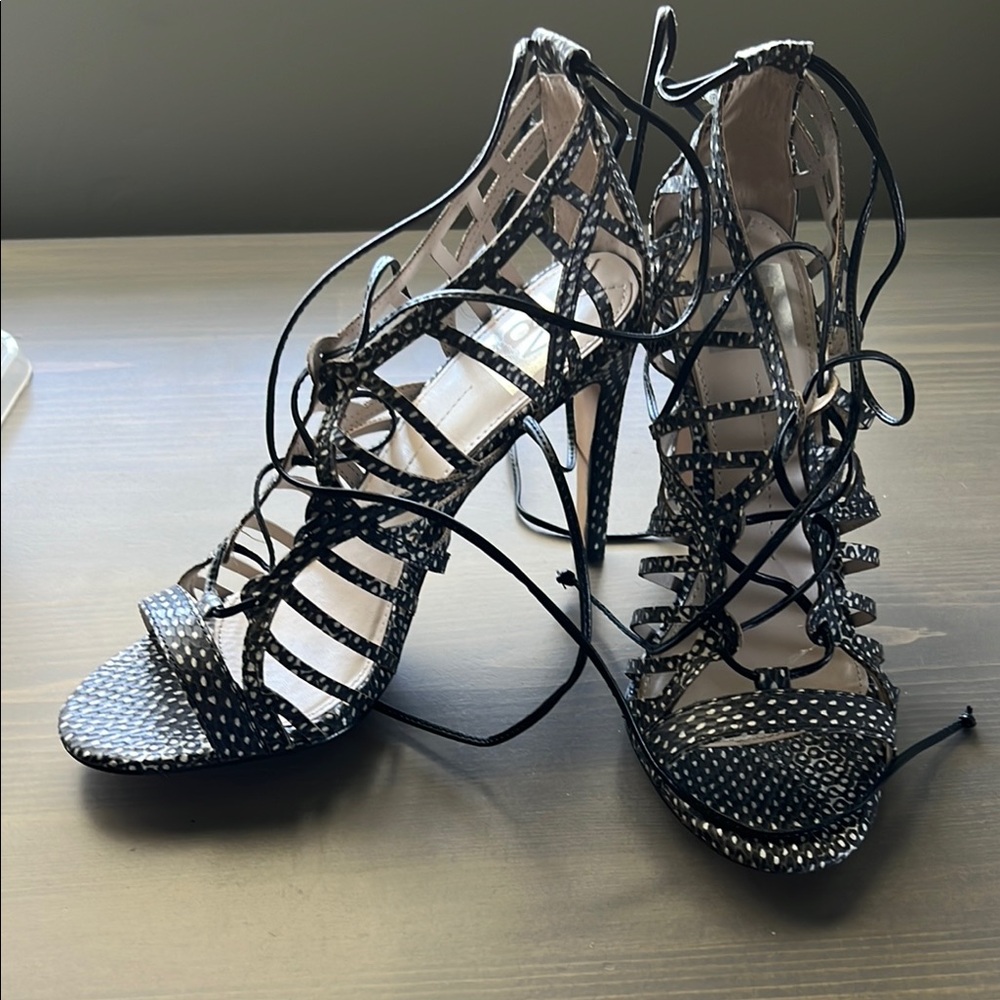 Women's Black Strappy Heels